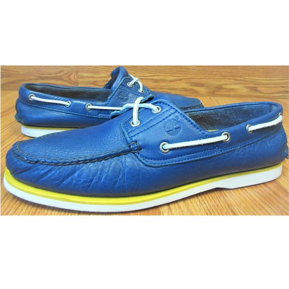 12M TIMBERLAND Mens LEATHER CAUSAL BOAT SHOES DARK - Picture 1 of 6